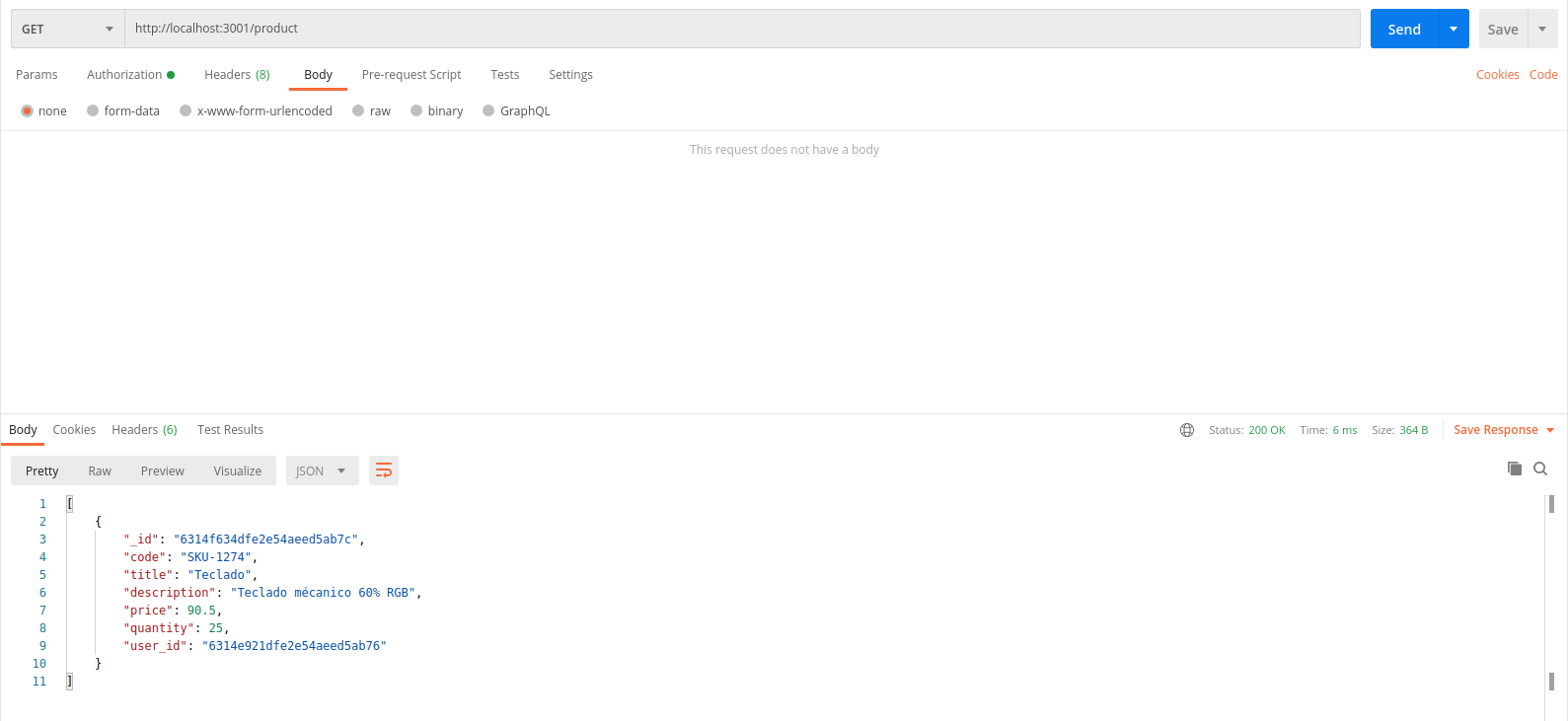 obtener todos los productos